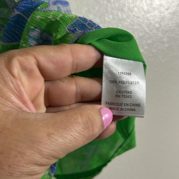 Joie Floral Green and Blue Top - Picture 6 of 7